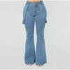 بالإضافة إلى Size Signender Flare Jeans Belesuits 3XL Wide Leg Sails Eassles Vintage Blue Streetwear Bib Pant One Piece Ladgits 240410