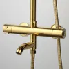 Bagno golden boccontato per bagno thermostatic vasca da bagno rubinetto da 8 pollici pluvia