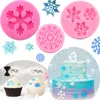 Snowflake silikonowa pleśń DIY Party Cupcake Topper Fondant Cake Dekorowanie Narzędzia cukierki polimer