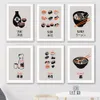 Impresiones de arte de pared de comida japonesa Sake Funny Sushi Ramen Noodles Cartel de la cocina Pintura Fotos para la sala de estar Decoración del hogar
