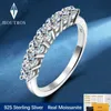 Anneaux de bande houtros 3 mm rings de mosonite pour femmes s925 argent 7 en fiançailles en pierre mariage scintillant d'anneau de diamant exquis don de bijoux j240410