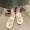 Buty swobodne krystalicznie luksusowe kobiety mokasyna puste letnie sandały 2024 Designer chodzenia komfort płytkie zamatos
