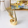 Forks Golden Salad Dessert Fruit Vork Lepel Set Leuke Creative Coffee Lepels Cake Tableware Keukengadgets Sets