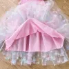 Baby Girls Farterfly Wings Fairy Gaze Princess Dress Lovely Kids Summer Sleeveless Tulle Dress Child Birthday Party Gown Dress