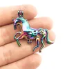 10PCS Popular Charm Unicorns Pearl Cage Locket Aromatherapy Diffuser Pendant Accessory For Gift Necklace Keychain Jewelry Making