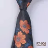 Coules de cou masque à la mode Tie en soie 8cm Stripe Rounolon décolleté bleu vert orange cravate fleuri fleuri partage de mariage