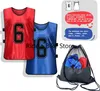 Sports Pinnies-Numbered Practice Vest Pennies for Soccer Basketball Jersey Bibs -Set of 12/Youth Adults Team Blue+Red