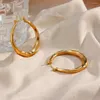 Hoop Earrings 2024 Hollow Light Weight Comfortable Cutted Surface Stainless Steel For Women 18K Gold PVD Plated Jewelry
