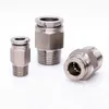 1st/Lot M5 1/8 "1/4" 3/8 "1/2" BSPT Male Pneumatic Nickel Plated Brass Push In Quick Connector Release Air Fiting VVS