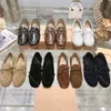 Designers shoes for womens Cowhide cashmere patchwork round toe lace up Ballet Flats loafers flat bottom oxfords Casual Dress shoe 35-40