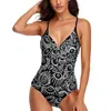 Damskie stroje kąpielowe Niebieskie oczy Swimsuit Oko obserwowanie modnego jednego kawałka druku bodysuit żeńska push up kostium kąpielowy seksowne wysoko wycięte odzież plażowa