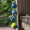 4pcs/Los Keramik Mini Zakka Blumentopf mit Hanfseilwand Hängende Pflanzer Garten Succulent Pflanzen Töpfe Bonsai Home Dekoration