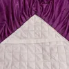 European Bed Skirt With Rubber Band Royal Style Purple Velvet Thicken Lace Bedspread Bedroom Bed Sheet Linen Pillowcases