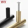 WV Brass Gold Black Kitchen Sainet American Handles T Bar Straight Door Ручки тяги диаметром 96 мм ручки гардероб 221