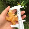 Decorative Figurines Natural Orange Calcite Carved Witch Figurine Healing Crystal Aesthetic Decor Luck Halloween Gift Gemstone Home