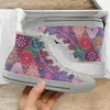 Casual Shoes Brand High Top Canvas Shoe Bohemia Mandala Print Women Breathable Sneakers For Teen Boys Lace Up Flats