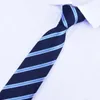 Neck Ties Classic Blue Stripe Business Necklace Set for Mens Hanky Cufflinks Gift for Mens Party Direct Shipping Wedding Red TieC240410