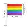 Rainbow Pride Gay Stick Flag 50 Pack Small Mini Hand Håller hbt -flaggor på pinnar Dekorationer leveranser för Mardi Gras Gay Pride Rainb264e