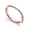 Designer de moda em forma de U Diamond bangle design bloqueio pulseira de titânio aço inoxidável prata 18k bracelets de ouro rosa cristal