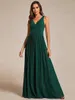 Urban Sexy Dresses Elegant Evening Dresses Glittery Pleated Empire midja ärmlöshet2024 Baziiingaaa av A-Line Sequin Dark Green Bridesmaid Dress 24410