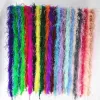 2Meters White Ostrich Feathers Boa Trim White Black Ostrich Feather for Clothes Fringe Sewing Trimmings Crafts Plumes Decoration