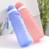 600 ml bouteille d'eau pliable portable en silicone bouteille de boisson extérieure bouteilles d'eau voyageur drinkware Botella de agua
