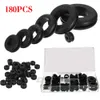 180pcs/box oil retainer washer rubber o-rings black rubber car rings ring sealing kit plumbing gasket set