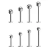 2pcs 0,8 / 1,0 / 1,2 mm ASTM-F136 Titanium Labret Piercing Boucles d'oreilles externes vis monroe lèvre étal