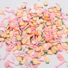 100g/çok parlak renk meyveleri Şeker Kil Dilimleri Yumuşak Çömlekçilik Çilek Mango Sprinkles için DIY El Sanatları Doldurma Aksesuarları