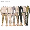 Militär uniform Multicam Army Combat Shirt Uniform Tactical Pants with Kne Pads Camouflage Suit Jakter Clothes