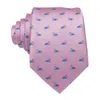 Nacke slipsar hi tie designer rosa blå flamingo tryckt siden slips män hanteras manschettknappar tecknad mens slips gåva mens jacquard gravatac240410