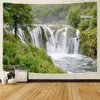 Afgelegen bos waterval Home Art Tapestry Boheemse decoratieve tapijt Hippie Yoga matbladen grote sofa deken