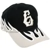 Boll Caps stjärna med hiphophatt -försäljning High Street Fashion Flame Baseball Cap Outdoor Cool Tide Brand Sun Shield