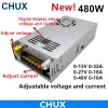 CHUX 480W Alimentation de commutation réglable avec alimentation numérique Alimentation pour LED DC 0-15V 24V 27V 26V 36V 48V 80V 60V