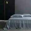 Natural Mulberry Silk Flat Sheet Solid Color Bed Sheet Single Double King Size Bedding Sheet