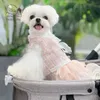 Sweet Dog Wedding Dress Clothes Cotton Ribbon Cat Gasig kjol Maltesisk husdjur Jumpsuit Puppy Kitty Winter Coat Outfit Chihuahua 240402