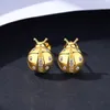 Nouvelles boucles d'oreilles de pote de ladybug populaires S925 Boucles d'oreilles de marque en or plaqué 18k Gold Europe et Amérique Dernières tendances