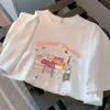 مصممة للنساء هوديز Sweatshirts المرح طباعة tshirt قصيرة الأكمام للسيدات صيف Instagram كرتون تقليل التصميم الحلو الشعور بالقطن النقي فضفاضة