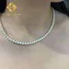 Estilo popular 10k sólido sólido de ouro real gelado jóias hip hop brilhante corte de 4 mm de laboratório de diamante cultivado diamante tênis colar