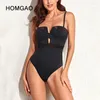 Frauen Badebekleidung Homgao Ein Stück Badeanzug Farbblock Ausschnitt Badeanzug sexy Push Up High Taille Schwimmstrand Monokini