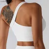 Yoga Outfits Summer One Spalla Yoga Bra Bellissimo sport Sports Top Women Palest che corre in fitness Shorts High Waist Bodyless 2 pezzi Bodie Y240410