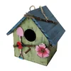 Casa di uccelli in legno a mano del nido appeso a uccelli decorativi decorazioni da giardino