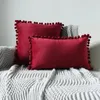 Yastık püskül top kapağı ev dekorasyon kadife kumaş oda modeli kanepe 30x50 45x45 50x50cm atma yastık kılıfı