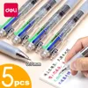 Deli Multicolor Pens 4-in-1ボールポイントペン学校の学生オフィス用の文房具用サプライ用ゲルペンセットのための0.7mmカラーインク補充