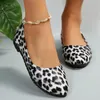 Повседневная обувь плюс размер 43 леопардовый принцип Женщины 2024 Модные мелкие рты Комфорт для лоферов Zapatos de Mujer