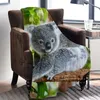 Australian Koala Bear Flannel Couvertures 3D Print Sofa Animal Travel Teens Women Men For Living Portable Travel Student Couverture