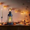 Candle Holders Vintage LED Lanterns Candles Holder Aesthetic Hanging Lantern Wedding Room Decoration Black Household Accessories