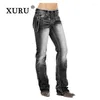 Jeans femininos Xuru - Europeu e American Slim Fit Skinny for Women Black Blue Dark Light Long K1-801