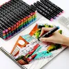 1 PCS Marcador de arte única ACRYLIC Black Acrílico Dupla Marcadores de esboço baseados em álcool Manga de canetas de canetas de desenho de canetas