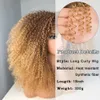 Curly peruker för svarta kvinnor afro kinky lockig peruk med lugg bouncy fluffy syntetiskt naturligt hår cosplay party värme resistent 240402